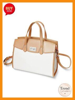 Two-Tone Premium Organic Leather Professional Business Travel Handbag